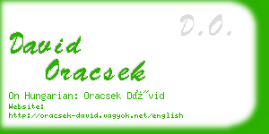 david oracsek business card